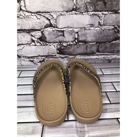 Crocs Kadee II Iconic Comfort Leopard Flip Flip Sandals Women’s sz 10M US/41EU - Picture 6 of 16
